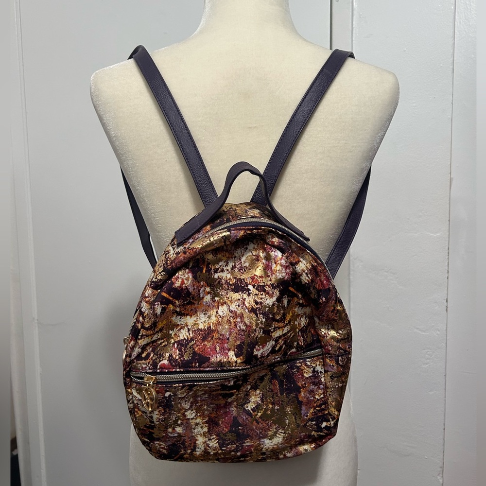 Gold and purple backpack